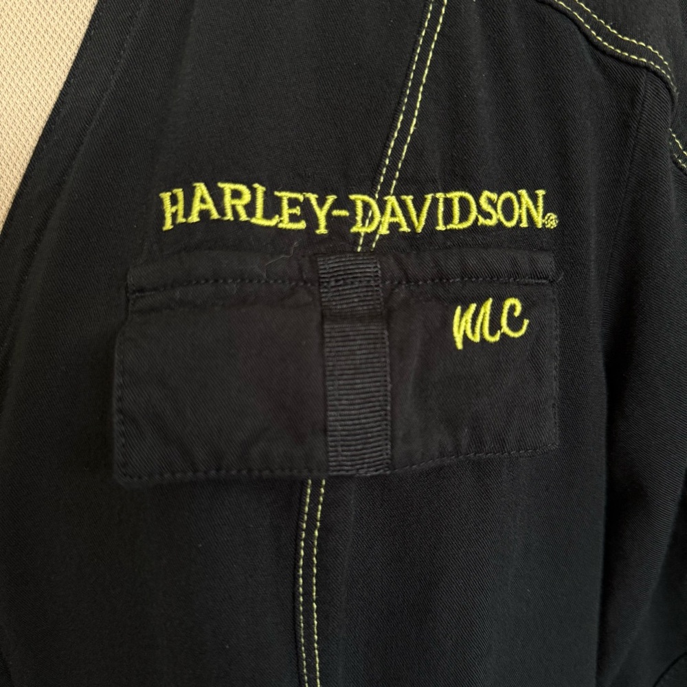 Harley-Davidson MC Black‎ Short Sleeve Full Zip-Up Shirt Women's Size Medium - Picture 5 of 12